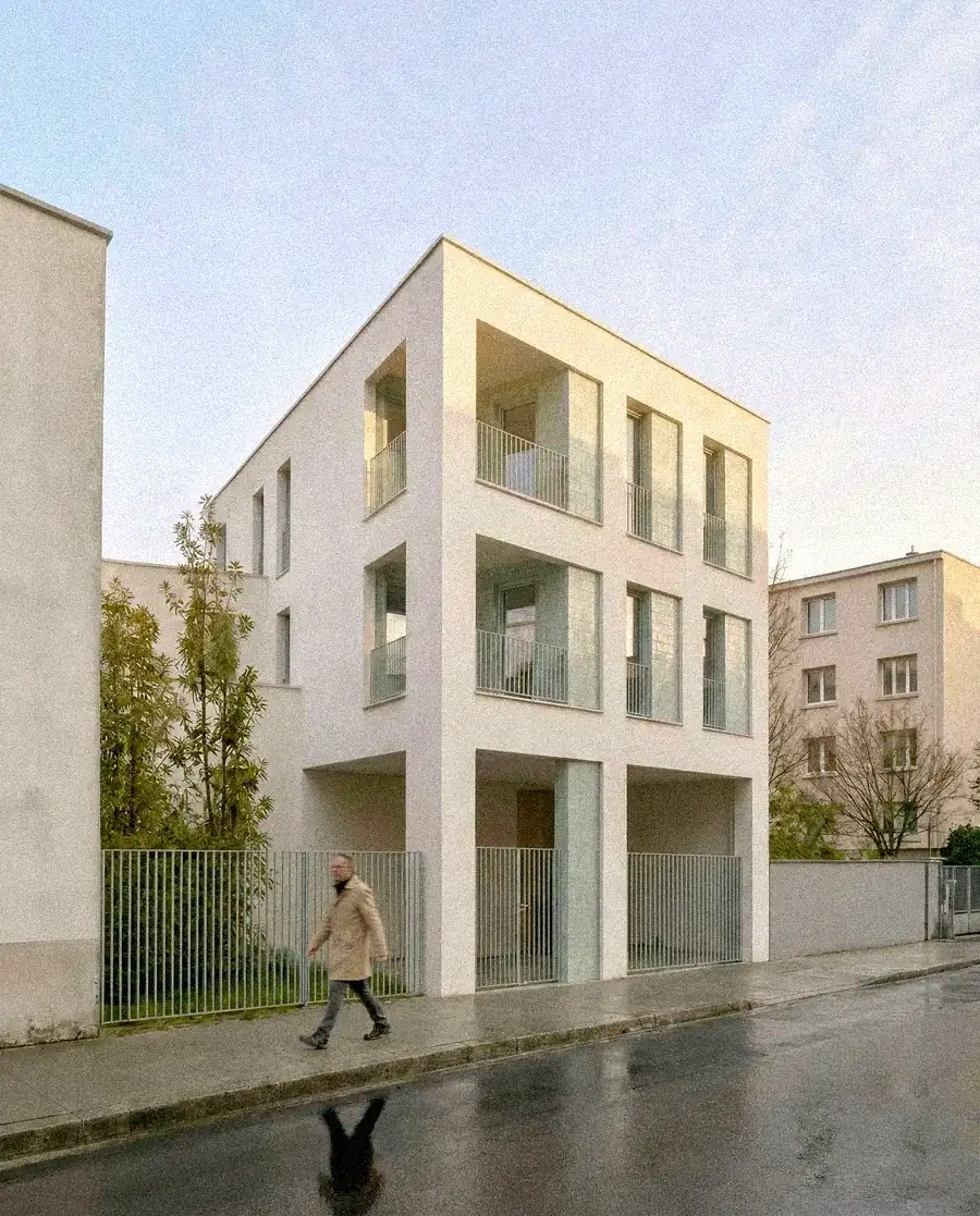 Immeuble de 5 logements collectifs à Reims, inséré entre deux constructions mitoyennes